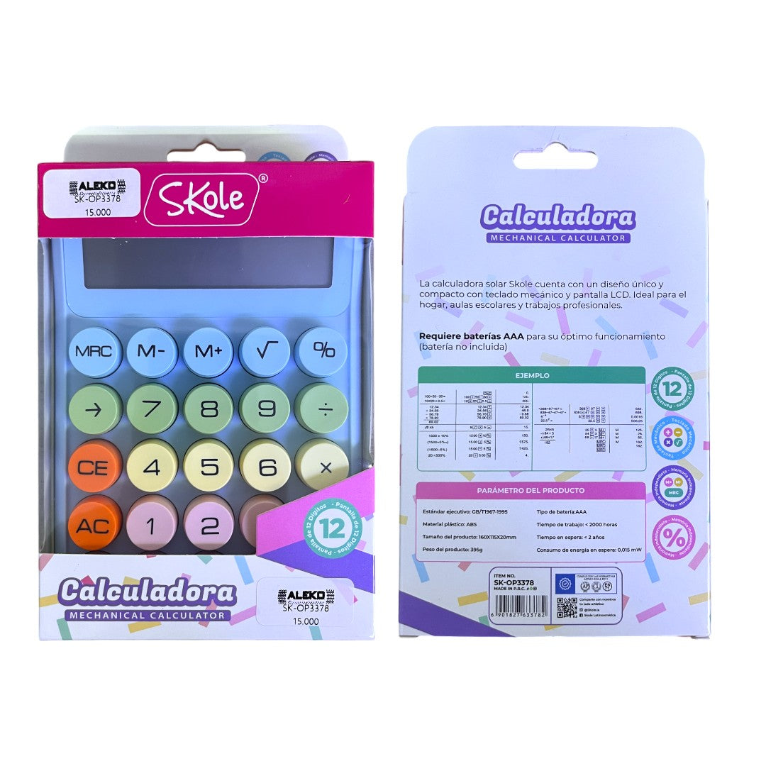 CALCULADORA SKOLE COLORES CALCULADORA SKOLE COLORES